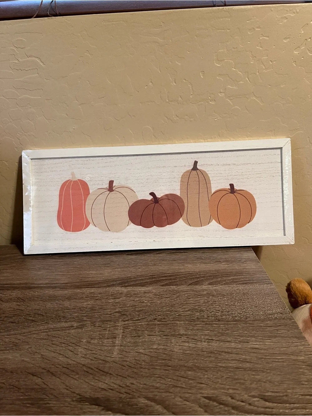 Target Bullseye Fall Two Sided Sign Love Fall Pumpkins Gourds Wood NWT